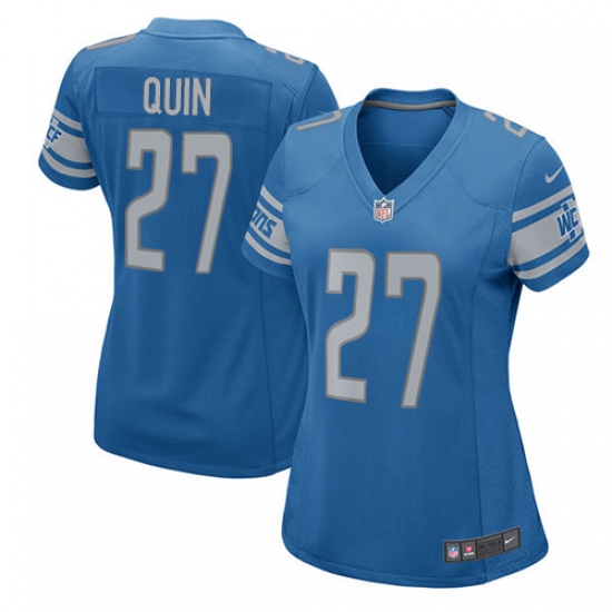 Women's Nike Detroit Lions 27 Glover Quin Game Light Blue Team Color NFL Jersey