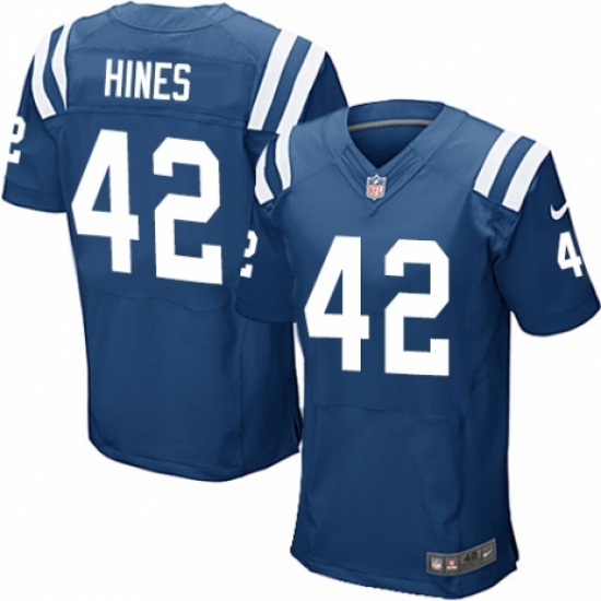 Men's Nike Indianapolis Colts 42 Nyheim Hines Elite Royal Blue Team Color NFL Jersey