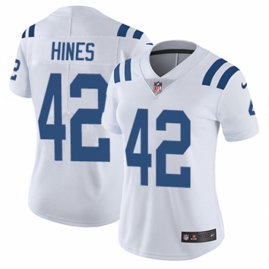 Women's Nike Indianapolis Colts 42 Nyheim Hines White Vapor Untouchable Limited Player NFL Jersey