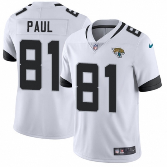 Youth Nike Jacksonville Jaguars 81 Niles Paul White Vapor Untouchable Limited Player NFL Jersey