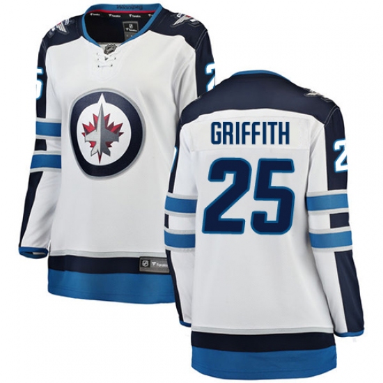 Women's Winnipeg Jets 25 Seth Griffith Fanatics Branded White Away Breakaway NHL Jersey