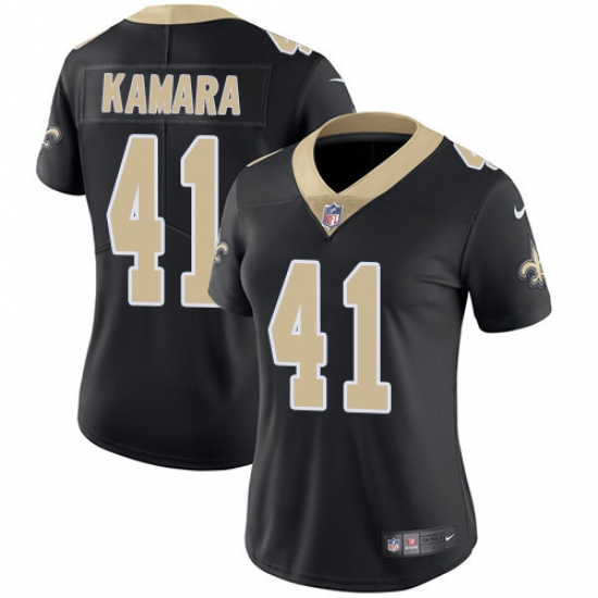 Women's Nike New Orleans Saints 41 Alvin Kamara Black Team Color Vapor Untouchable Limited Player NFL Jersey