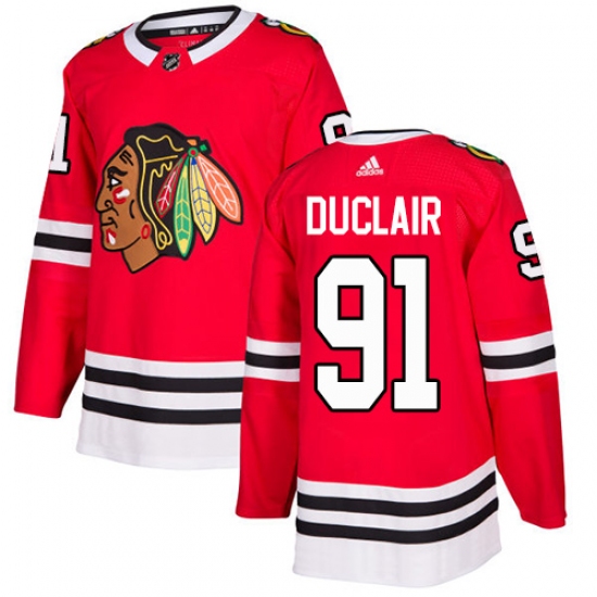 Youth Adidas Chicago Blackhawks 91 Anthony Duclair Authentic Red Home NHL Jersey