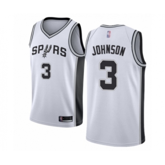 Women's San Antonio Spurs 3 Keldon Johnson Swingman White Basketball Jersey - Association Edition