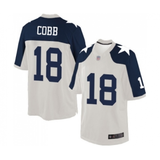 Men's Dallas Cowboys 18 Randall Cobb Limited White Throwback Alternate Football Jersey