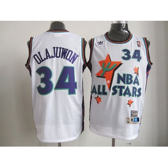 Rockets 34 Hakeem Olajuwon White All Star 1995 Stitched NBA Jersey