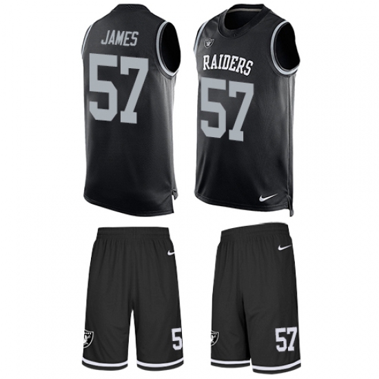 Men's Nike Oakland Raiders 57 Cory James Limited Black Tank Top Suit NFL Jersey