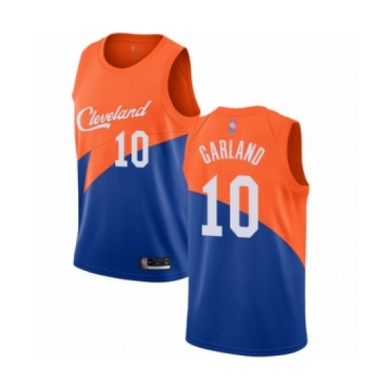 Men's Cleveland Cavaliers 10 Darius Garland Authentic Blue Basketball Jersey - City Edition