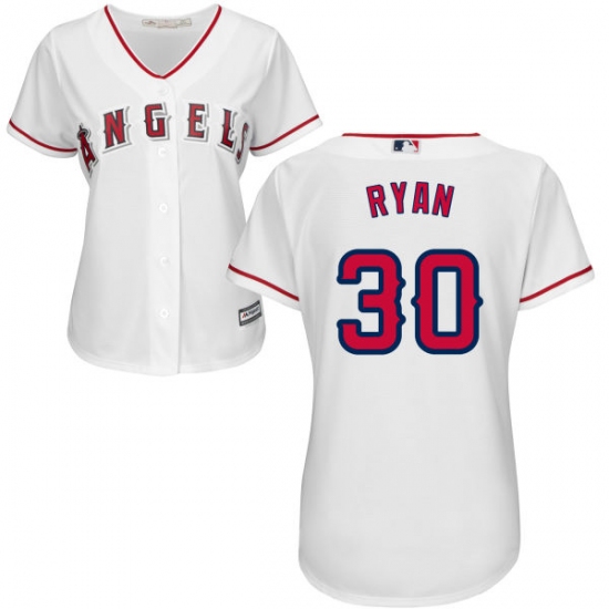 Women's Majestic Los Angeles Angels of Anaheim 30 Nolan Ryan Replica White Home Cool Base MLB Jersey