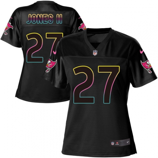 Women's Nike Tampa Bay Buccaneers 27 Ronald Jones II Black NFL Fashion Game Jersey