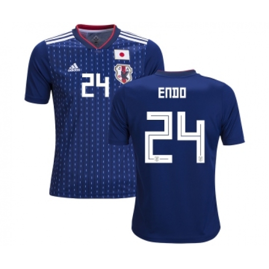 Japan 24 Endo Home Kid Soccer Country Jersey