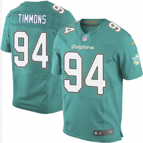 Men's Nike Miami Dolphins 94 Lawrence Timmons Elite Aqua Green Team Color NFL Jersey