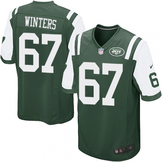 Men's Nike New York Jets 67 Brian Winters Game Green Team Color NFL Jersey