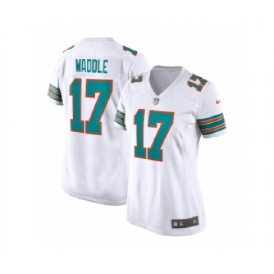 Women's Nike Miami Dolphins 17 Jaylen Waddle White Untouchable Stitched Jersey