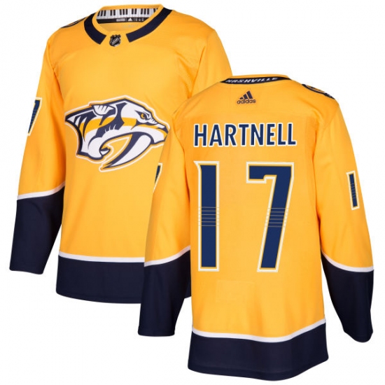 Youth Adidas Nashville Predators 17 Scott Hartnell Authentic Gold Home NHL Jersey