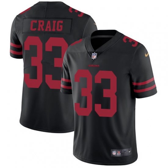 Men's Nike San Francisco 49ers 33 Roger Craig Black Vapor Untouchable Limited Player NFL Jersey