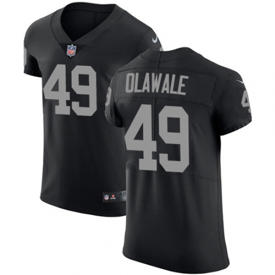 Men's Nike Oakland Raiders 49 Jamize Olawale Black Team Color Vapor Untouchable Elite Player NFL Jersey