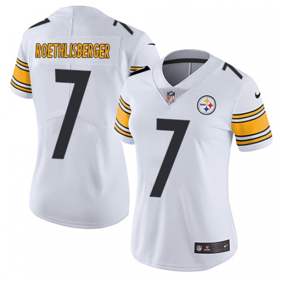 Women's Nike Pittsburgh Steelers 7 Ben Roethlisberger White Vapor Untouchable Limited Player NFL Jersey