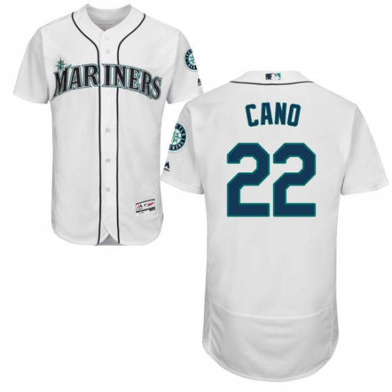 Men's Majestic Seattle Mariners 22 Robinson Cano White Home Flex Base Authentic Collection MLB Jersey