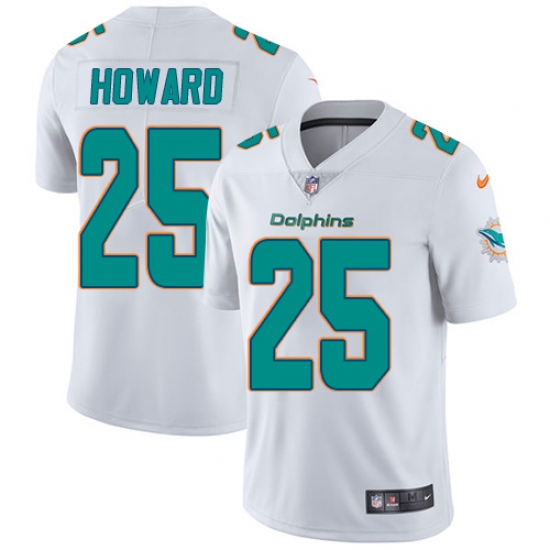 Youth Nike Miami Dolphins 25 Xavien Howard White Vapor Untouchable Limited Player NFL Jersey