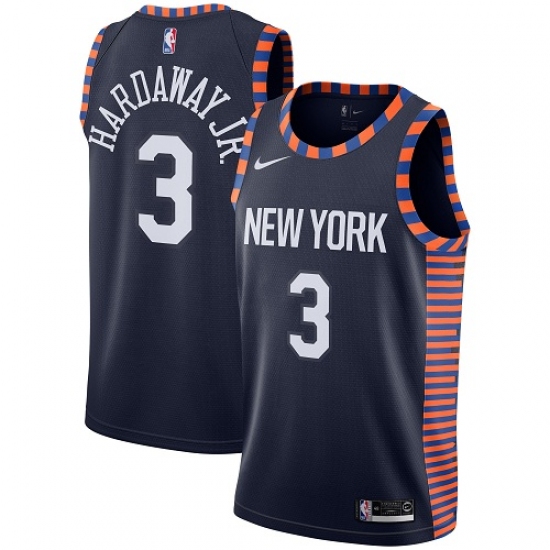 Women's Nike New York Knicks 3 Tim Hardaway Jr. Swingman Navy Blue NBA Jersey - 2018 19 City Edition