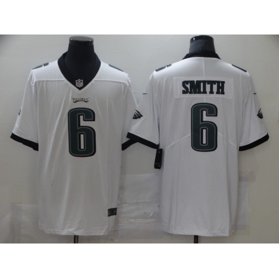 Men's Philadelphia Eagles 6 DeVonta Smith Nike White 2021 Draft First Round Pick Limited Jersey