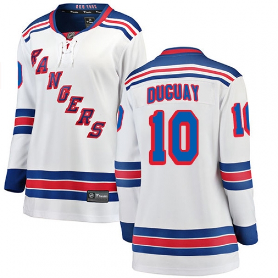 Women's New York Rangers 10 Ron Duguay Fanatics Branded White Away Breakaway NHL Jersey