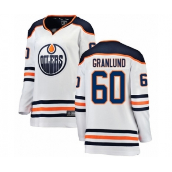 Women's Edmonton Oilers 60 Markus Granlund Authentic White Away Fanatics Branded Breakaway Hockey Jersey