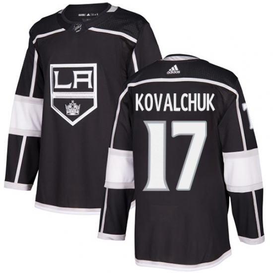 Men's Adidas Los Angeles Kings 17 Ilya Kovalchuk Black Home Authentic Stitched NHL Jersey