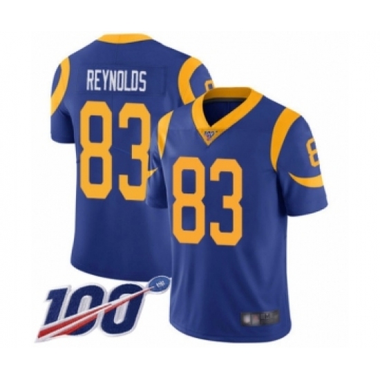 Youth Los Angeles Rams 83 Josh Reynolds Royal Blue Alternate Vapor Untouchable Limited Player 100th Season Football Jersey