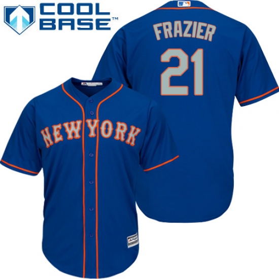 Youth Majestic New York Mets 21 Todd Frazier Authentic Royal Blue Alternate Road Cool Base MLB Jersey