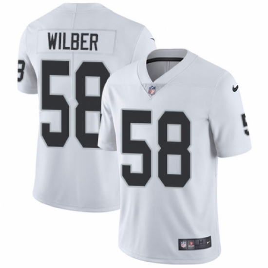 Youth Nike Oakland Raiders 58 Kyle Wilber White Vapor Untouchable Elite Player NFL Jersey