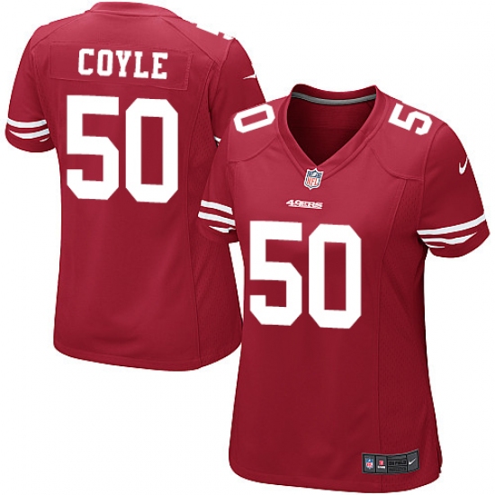 Women Nike San Francisco 49ers 50 Brock Coyle Game Red Team Color NFL Jersey