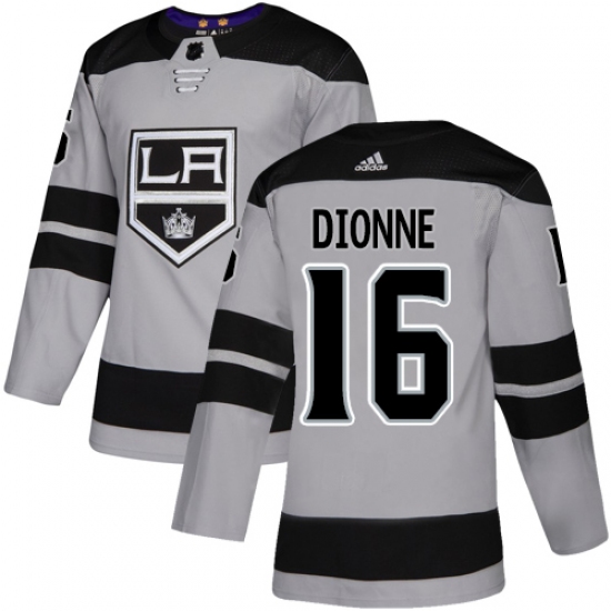 Men's Adidas Los Angeles Kings 16 Marcel Dionne Premier Gray Alternate NHL Jersey