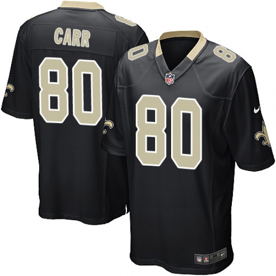Men's Nike New Orleans Saints 80 Austin Carr Game Black Team Color NFL Jersey
