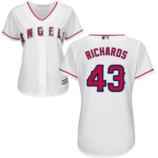 Women's Majestic Los Angeles Angels of Anaheim 43 Garrett Richards Authentic White Home Cool Base MLB Jersey