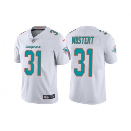 Men's Miami Dolphins 31 Raheem Mostert White Vapor Untouchable Limited Stitched Football Jersey