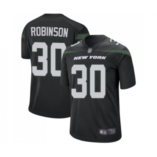 Men's New York Jets 30 Rashard Robinson Game Black Alternate Football Jersey
