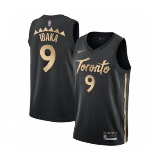 Men's Toronto Raptors 9 Serge Ibaka Swingman Black Basketball Jersey - 2019 20 City Edition