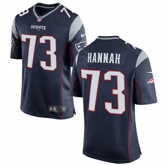 Men's Nike New England Patriots 73 John Hannah Game Navy Blue Team Color NFL Jersey