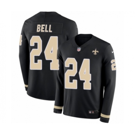 Youth Nike New Orleans Saints 24 Vonn Bell Limited Black Therma Long Sleeve NFL Jersey