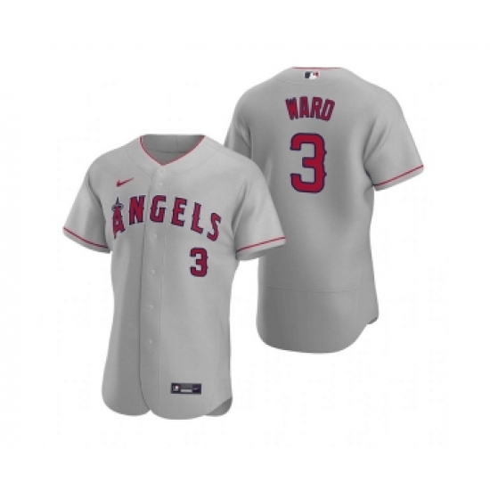 Men's Los Angeles Angels 3 Waylor Ward Grey Flex Base Stitched Jersey