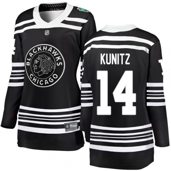 Women's Chicago Blackhawks 14 Chris Kunitz Black 2019 Winter Classic Fanatics Branded Breakaway NHL Jersey