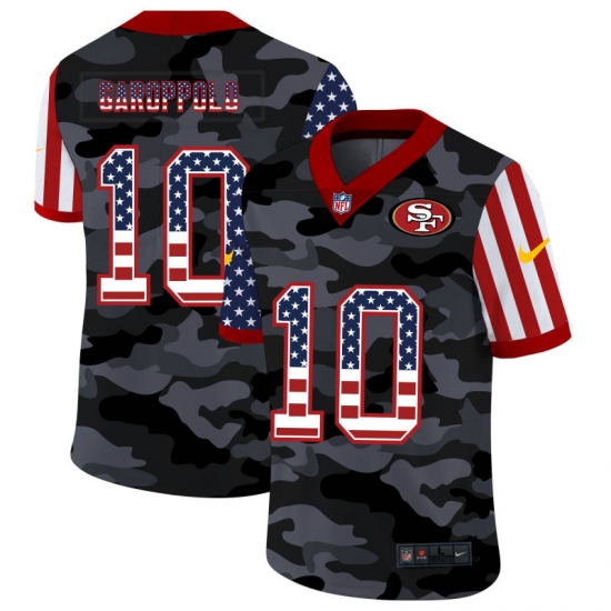Men's San Francisco 49ers 10 Jimmy Garoppolo Camo Flag Nike Limited Jersey