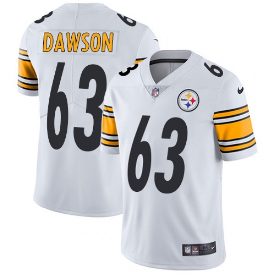 Men's Nike Pittsburgh Steelers 63 Dermontti Dawson White Vapor Untouchable Limited Player NFL Jersey