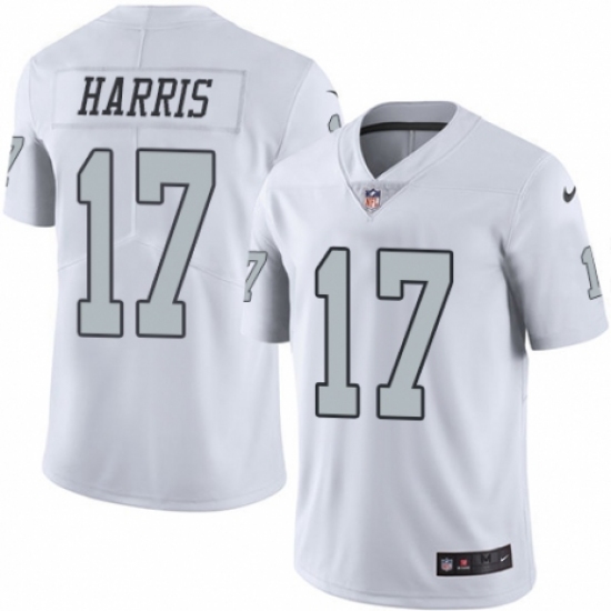 Youth Nike Oakland Raiders 17 Dwayne Harris Limited White Rush Vapor Untouchable NFL Jersey