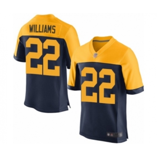 Men's Green Bay Packers 22 Dexter Williams Elite Navy Blue Alternate Football Jersey