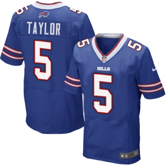Men's Nike Buffalo Bills 5 Tyrod Taylor Elite Royal Blue Team Color NFL Jersey