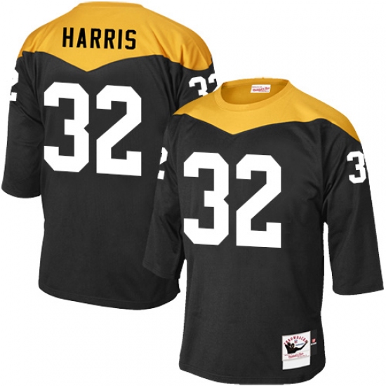 Men's Mitchell and Ness Pittsburgh Steelers 32 Franco Harris Elite Black 1967 Home Throwback NFL Jersey
