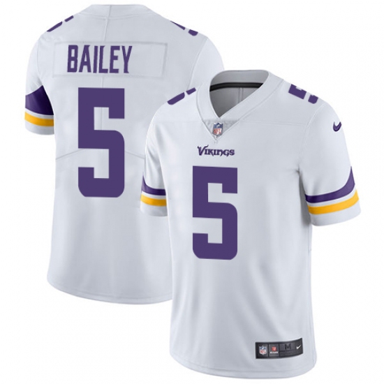 Youth Nike Minnesota Vikings 5 Dan Bailey White Vapor Untouchable Limited Player NFL Jersey
